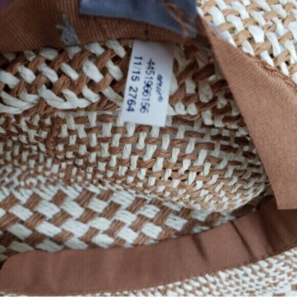 Aerie Paper Straw Beach Hat Big Floppy Neutral Summer Shade - Picture 12 of 13